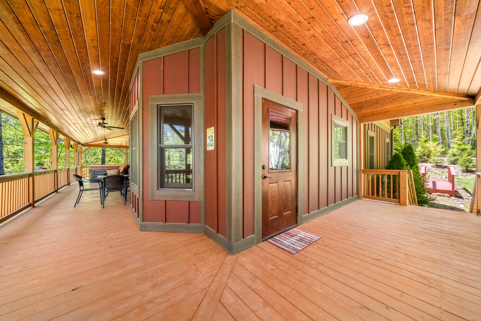 Wraparound Porch at the Mountain Laurel Cabin - Asheville Country Cabins Vacation Rentals